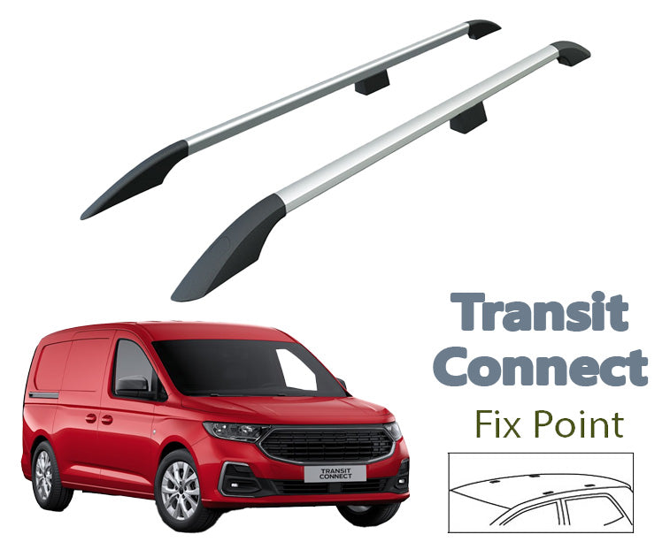 For Ford Transit Connect L2 LWB Aluminum Roof Rails 2024- Up Silver For Ford Transit Connect L2 LWB Aluminum Roof Rails 2024- Up Silver